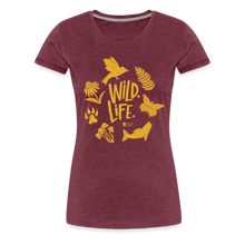Load image into Gallery viewer, "wild. life." women's premium t-shirt - heather burgundy