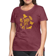 Load image into Gallery viewer, "wild. life." women's premium t-shirt - heather burgundy