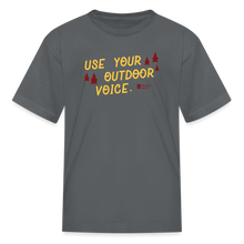 Load image into Gallery viewer, "use your outdoor voice" kid's t-shirt - charcoal