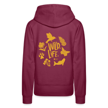 Load image into Gallery viewer, 'wild. life.' women’s premium hoodie - burgundy
