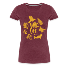 Load image into Gallery viewer, "wild. life." women's premium t-shirt - heather burgundy
