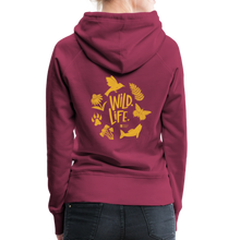 Load image into Gallery viewer, 'wild. life.' women’s premium hoodie - burgundy
