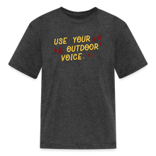 Load image into Gallery viewer, &quot;use your outdoor voice&quot; kid&#39;s t-shirt - heather black
