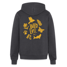 Load image into Gallery viewer, &#39;wild. life.&#39; unisex zip hoodie - charcoal grey
