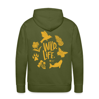 'wild. life.' men's hoodie - olive green